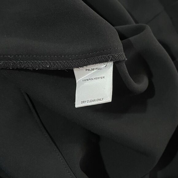 PARKER Elliot Pleated High Rise Belted Tie Waist Trouser Pants Size 8 Black - Picture 11 of 11